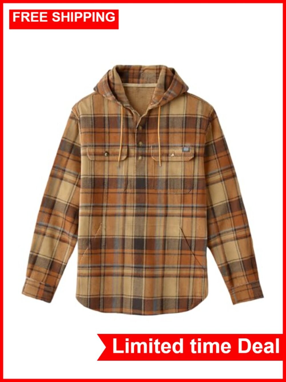 Men's Raghorn Flannel Hoodie Cotton Blend Plaid Pullover